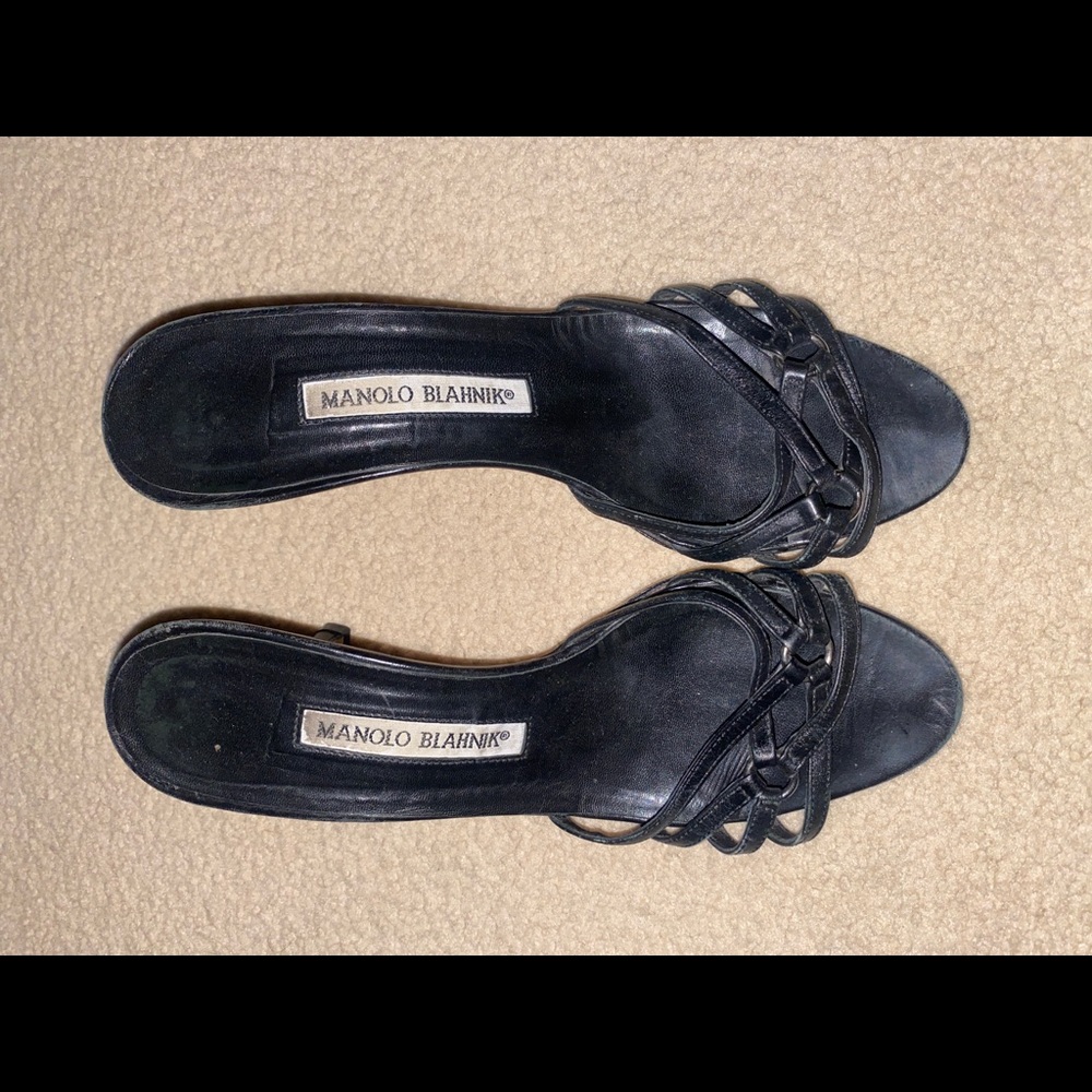 Manolo Blahnik black heeled sandals